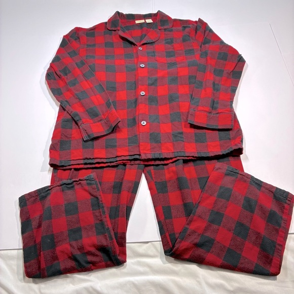 L.L. Bean Flannel Pajamas Men’s Buffalo Check Red Navy Blue XL - Picture 1 of 7